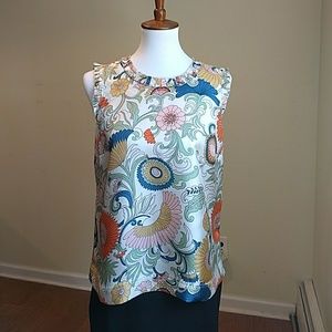 J.Crew Floral Silk Shell Top